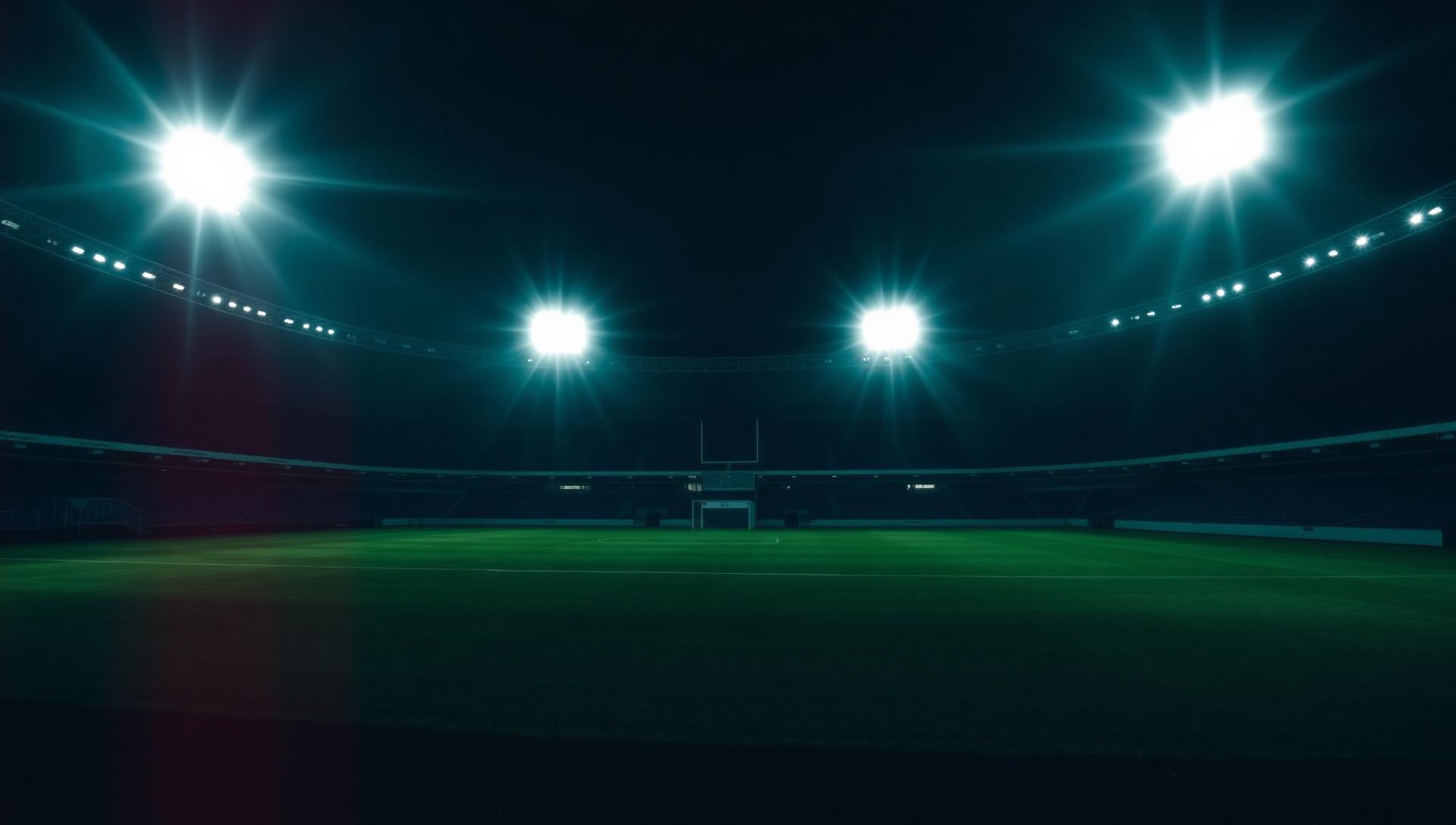 Stadium at night under floodlights
